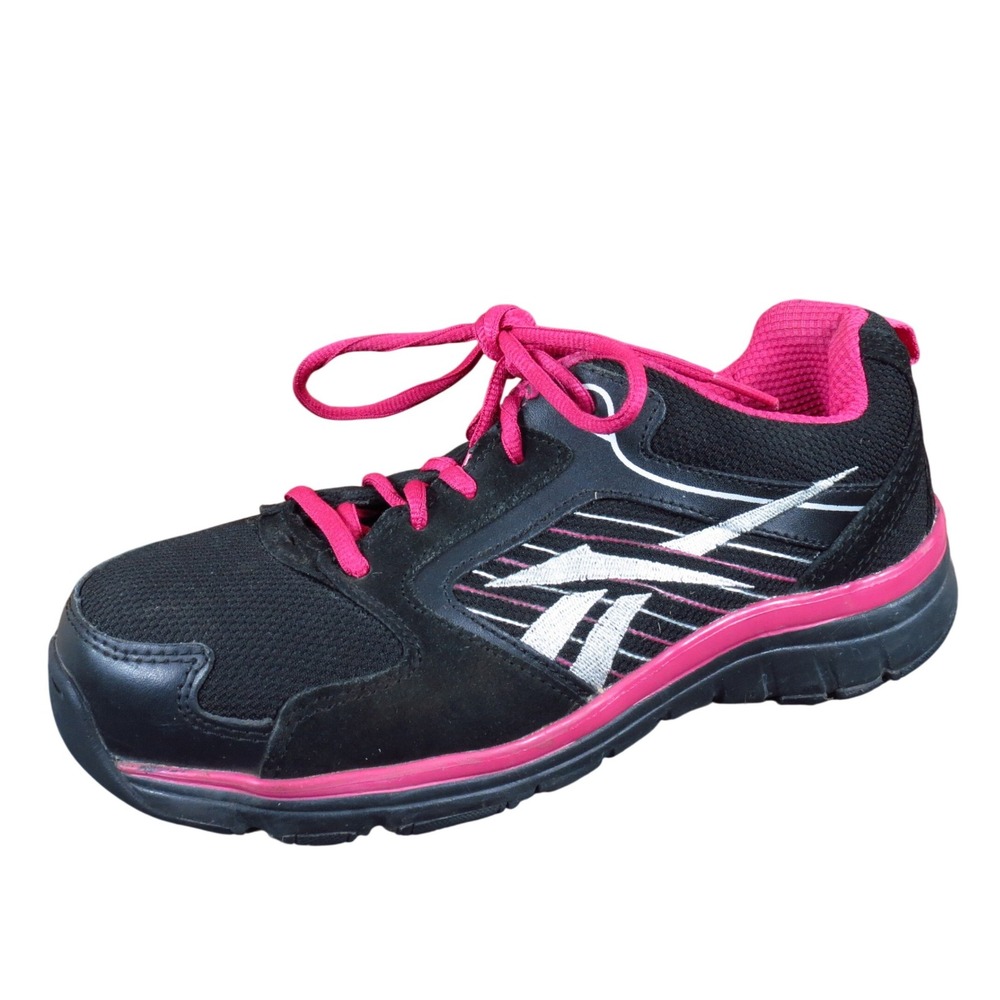 Reebok Anomar Women's Athletic Safety Steel Toe Shoe Size 8 Work Black Pink
